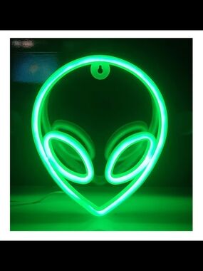 Green Alien Neon Sign